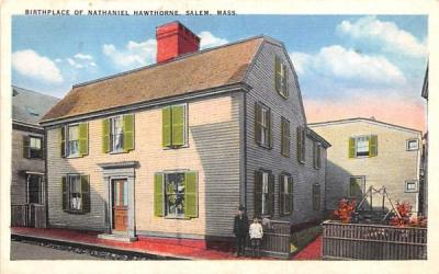 Birthplace of Nathaniel Hawthorne Salem, Massachusetts Postcard
