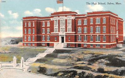 The High School Salem, Massachusetts Postcard