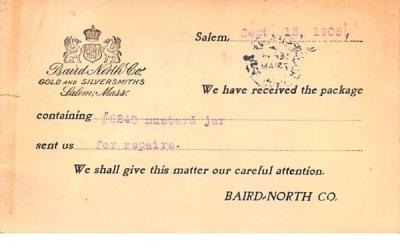 Baird-North Co. Salem, Massachusetts Postcard
