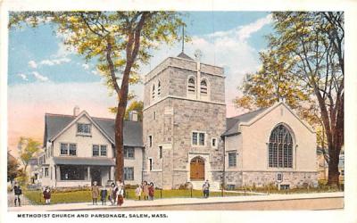 Methodist Church & Parsonage Salem, Massachusetts Postcard