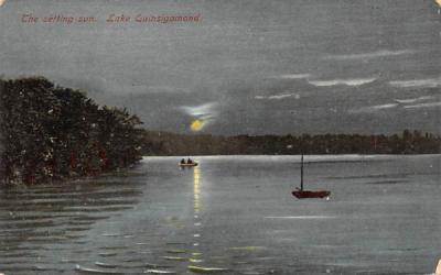 The Setting Sun, Lake Quinsigamond Shrewsbury, Massachusetts Postcard