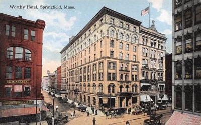 Worthy Hotel Springfield, Massachusetts Postcard