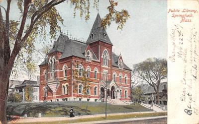 Public Library Springfield, Massachusetts Postcard