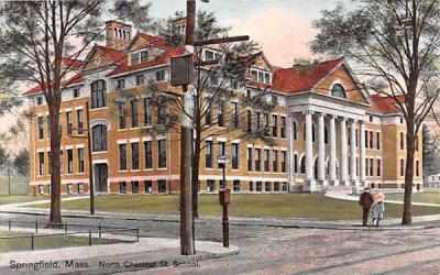 North Chestnut St. School Springfield, Massachusetts Postcard