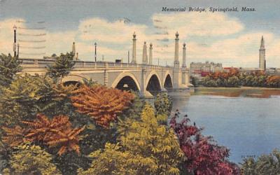 Memorial Bridge Springfield, Massachusetts Postcard
