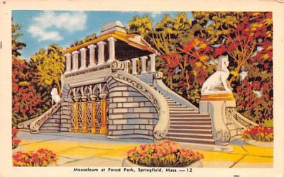 Mausoleum at Forest Park Springfield, Massachusetts Postcard