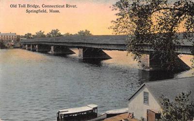 Old Toll Bridge Springfield, Massachusetts Postcard
