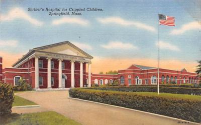 Shriner's Hospital for Crippled Children Springfield, Massachusetts Postcard