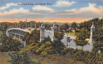 North End Bridge Springfield, Massachusetts Postcard