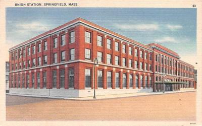 Union Station Springfield, Massachusetts Postcard