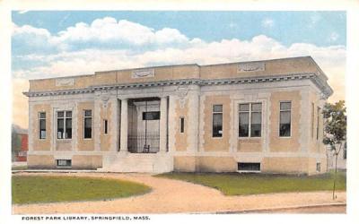 Forest Park Library Springfield, Massachusetts Postcard