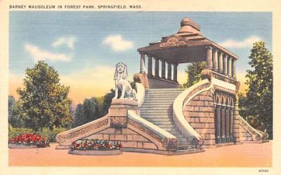 Barney Mausoleum  Springfield, Massachusetts Postcard