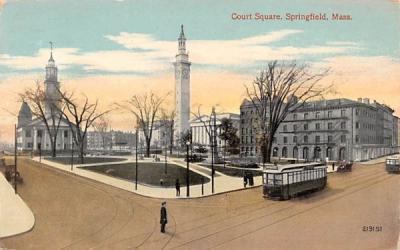 Court Square Springfield, Massachusetts Postcard