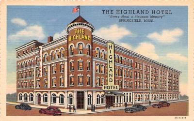 The Highland Hotel Springfield, Massachusetts Postcard