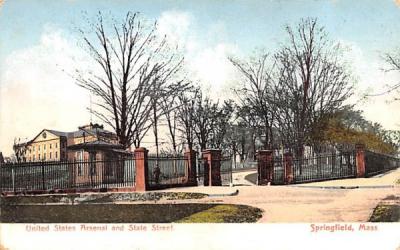United States Arsenal & State Street Springfield, Massachusetts Postcard
