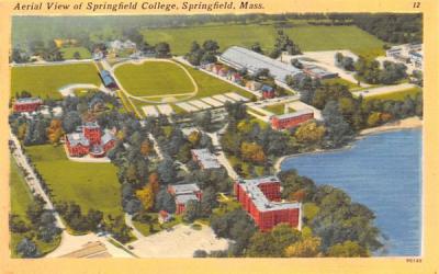 Aerial View of Springfield College Massachusetts Postcard