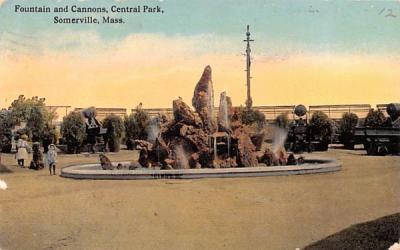 Fountain & Cannons Somerville, Massachusetts Postcard