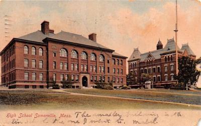 High School Somerville, Massachusetts Postcard