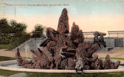 Wilson Fountain  Somerville, Massachusetts Postcard
