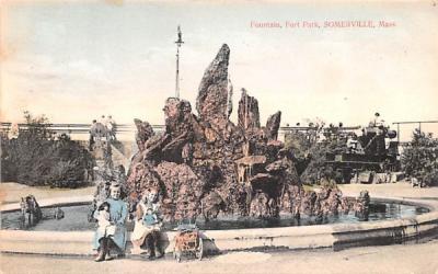 Fountain Somerville, Massachusetts Postcard