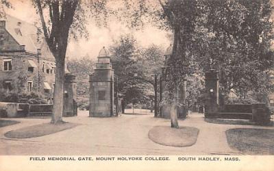 Field Memorial Gate South Hadley, Massachusetts Postcard