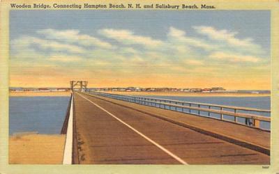 Wooden Bridge Salisbury Beach, Massachusetts Postcard