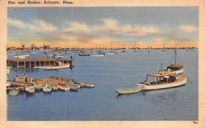 Pier & Harbor Scituate, Massachusetts Postcard