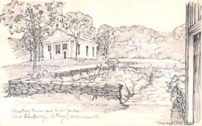 Meeting House & Herb Garden Sturbridge, Massachusetts Postcard
