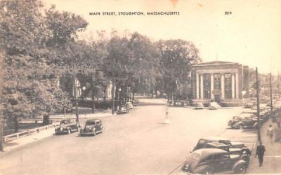 Main Street Stoughton, Massachusetts Postcard