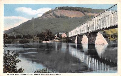 Bridge & Connecticut River Sunderland, Massachusetts Postcard