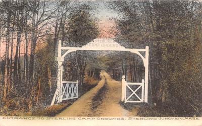 Entrance to Sterling Camp Grounds Sterling Junction, Massachusetts Postcard