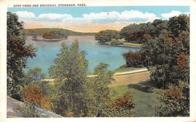 Spot Pond & Driveway Stoneham, Massachusetts Postcard