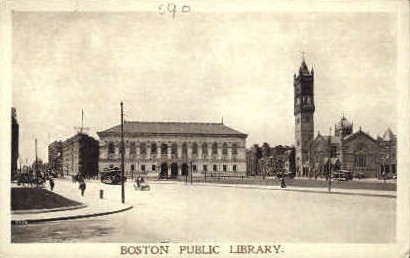 Boston Public Library - Massachusetts MA Postcard