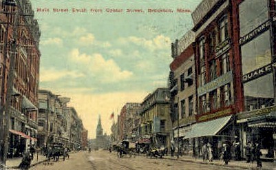 Main St. - Brockton, Massachusetts MA Postcard