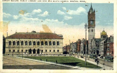 Copley Square, Public Library - Boston, Massachusetts MA Postcard