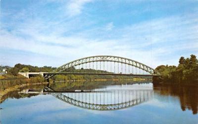Tyngsboro Bridge over Merrimack River Massachusetts Postcard
