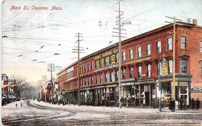 Main St. Taunton, Massachusetts Postcard
