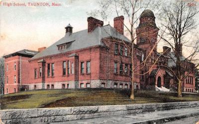 High School Taunton, Massachusetts Postcard