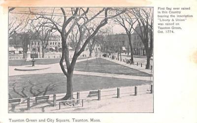 Taunton Green & City Square Massachusetts Postcard