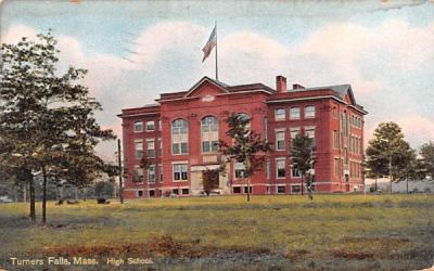 High School Turners Falls, Massachusetts Postcard