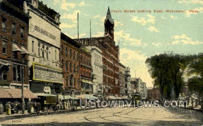 Front St. - Worcester, Massachusetts MA Postcard
