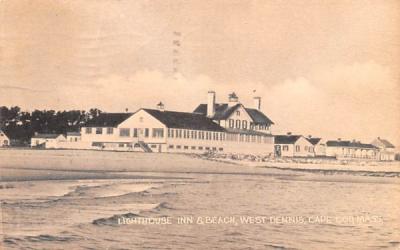 Lighthouse Inn & Beach West Dennis, Massachusetts Postcard