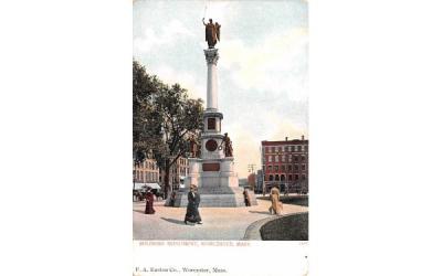 Soldiers Monument Worcester, Massachusetts Postcard