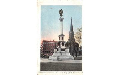 Soldiers & Sailors Monument Worcester, Massachusetts Postcard