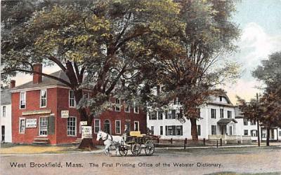 The First Printing Office  West Brookfield, Massachusetts Postcard