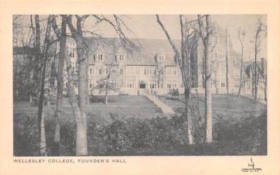 Founder's Hall Wellesley, Massachusetts Postcard