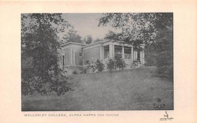 Alpha Kappa Chi House Wellesley, Massachusetts Postcard