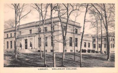 Library Wellesley, Massachusetts Postcard