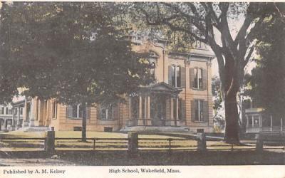 High School Wakefield, Massachusetts Postcard