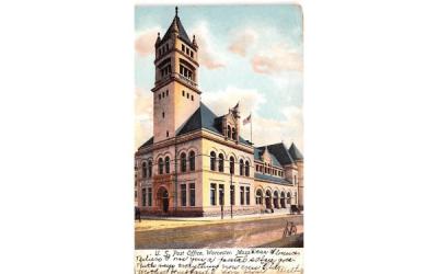 U.S. Post Office Worcester, Massachusetts Postcard